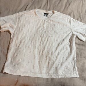 White Embossed  Minnie Mouse bow T-Shirt